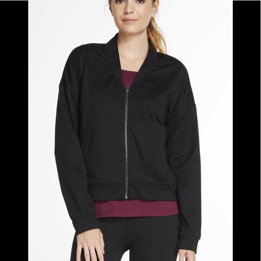Fabletics Zip Front Long Sleeve Black Jacket Sz Xs - image 1